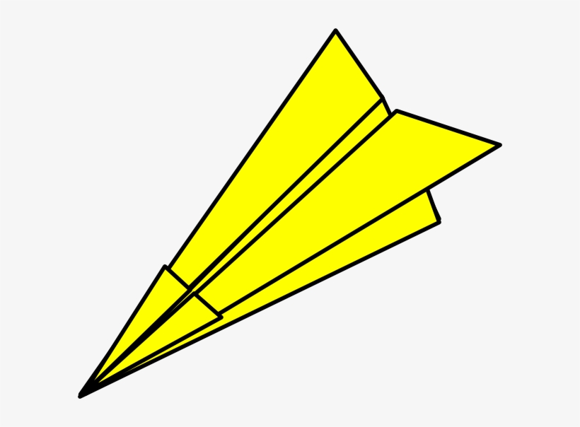 Yellow Paperplane Clip Art - Clipart Of Paper Airplanes, transparent png #955319