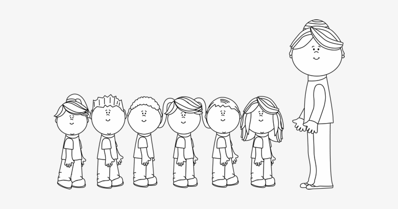 Students - Line Up Clipart Black And White, transparent png #955642