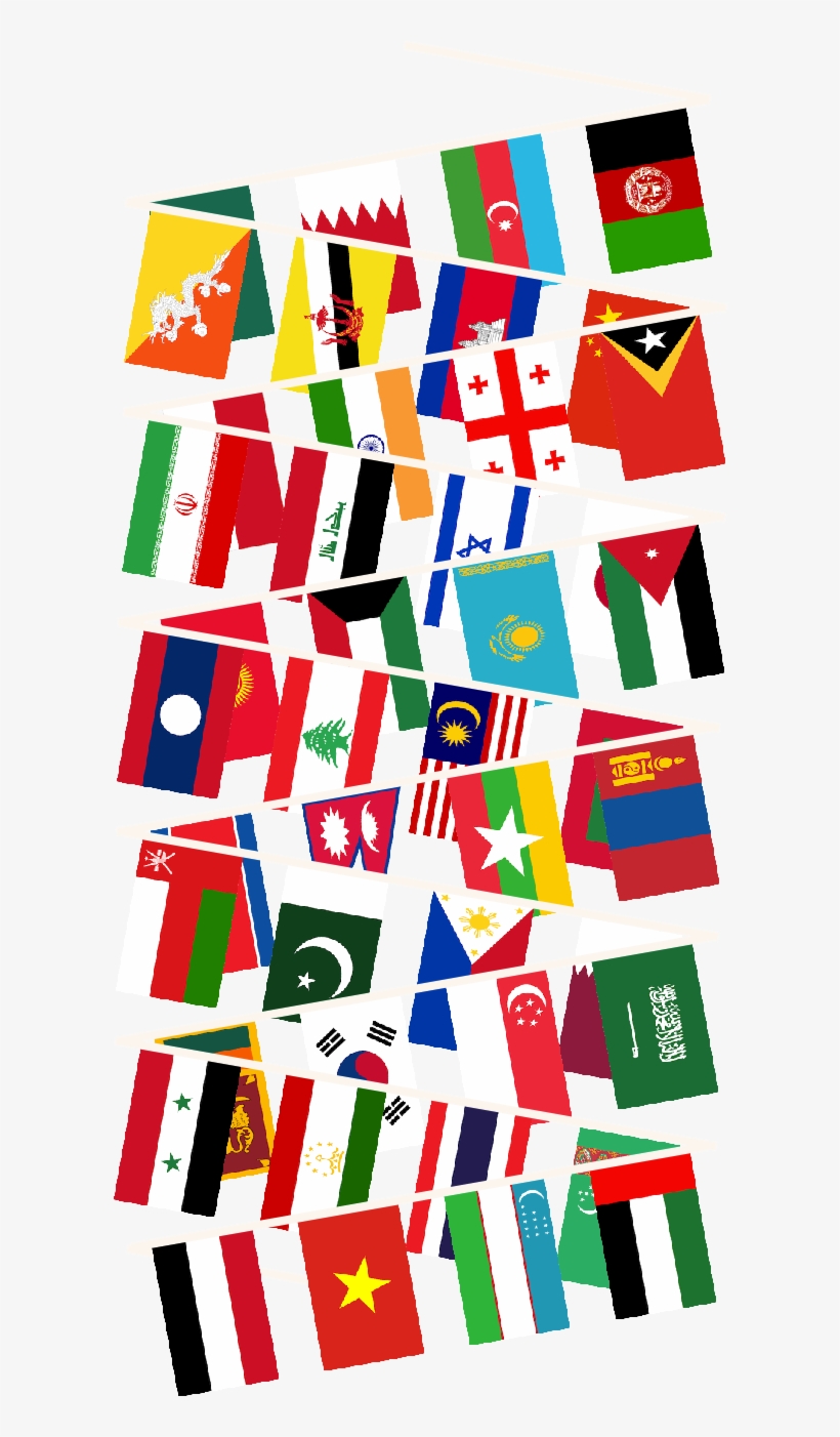 Asia Multi Nation Bunting - World Flag Flag, transparent png #955644