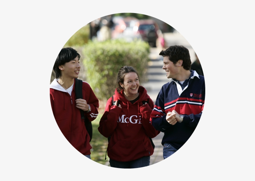 Three Students Wearing Mcgill Sweaters Walking On Campus - Mcgill University, transparent png #956695