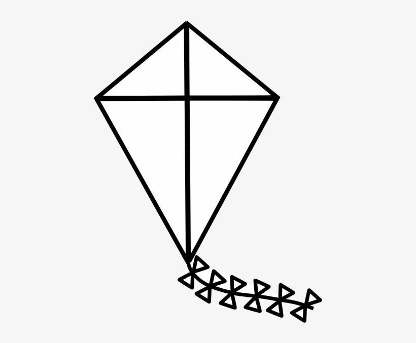 Diamond Outline Clipart - Kite Clipart Black And White, transparent png #956721