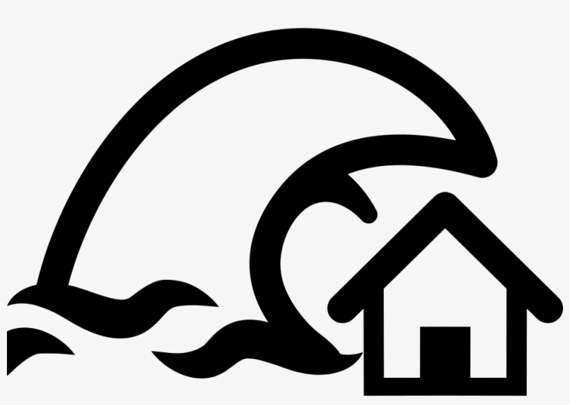 Tsunami Insurance Symbol Of A Home And A Big Ocean - Tsunami Svg, transparent png #957262