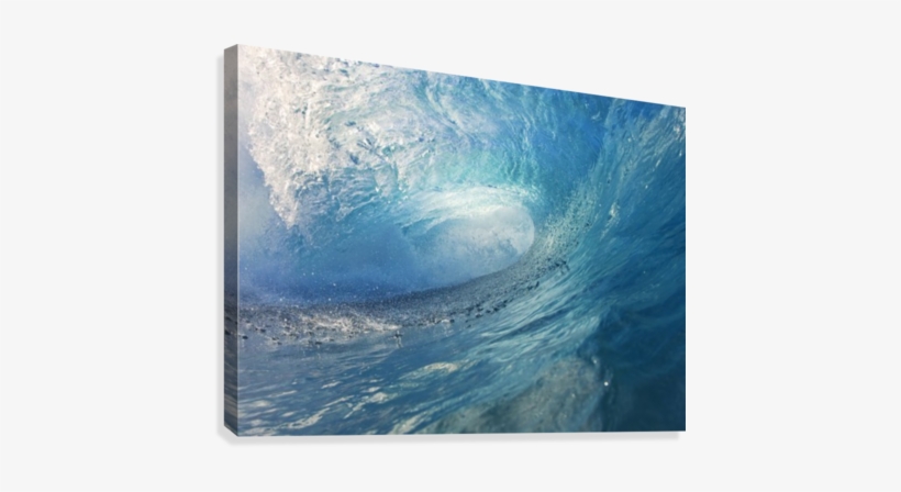 Blue Ocean Wave Canvas Print - Printscapes Wall Art: 36" X 24" Canvas Print With Black, transparent png #957463