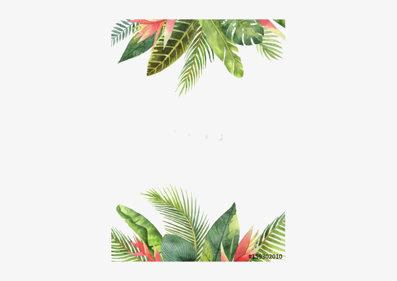 Tropical Leaves Background Watercolor, transparent png #958359