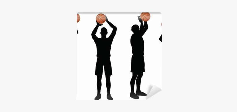 Basketball Players Silhouette Collection In Free Throw - Basketball, transparent png #958426