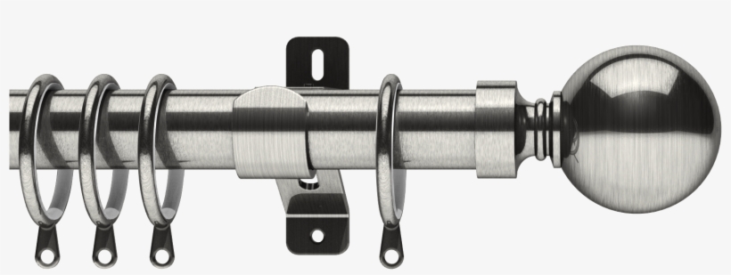 Belgravia 28mm Curtain Pole Satin Steel - Swish 28mm Elements Zorb Satin Steel Curtain Pole 120cm, transparent png #958471