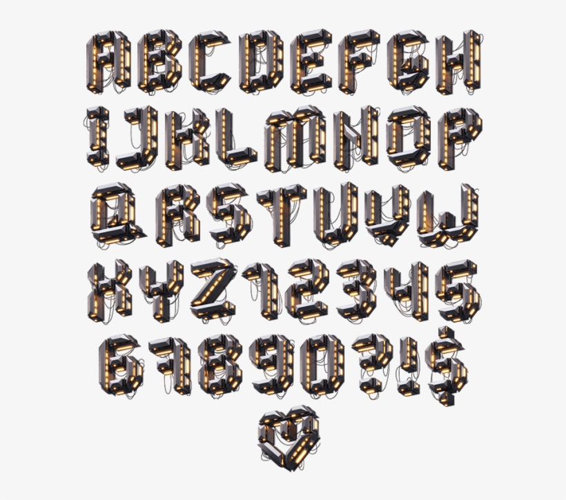 Glowing Futuristic Typeface - Typeface, transparent png #959155