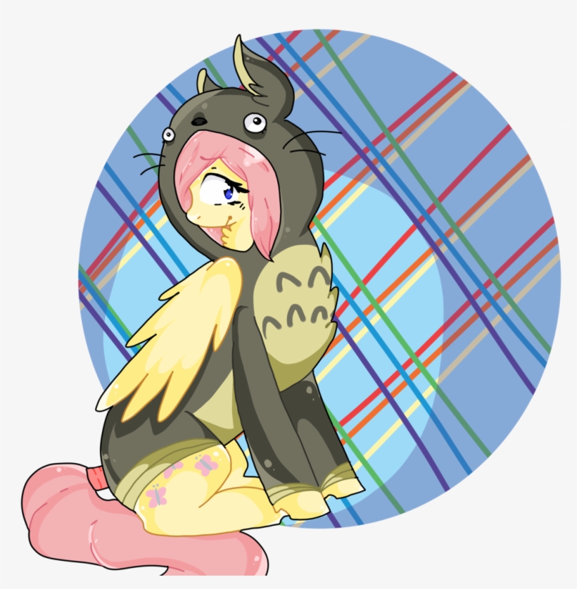 Pinkabutt, Fluttershy, My Neighbor Totoro, Safe, Solo - Cartoon, transparent png #959175