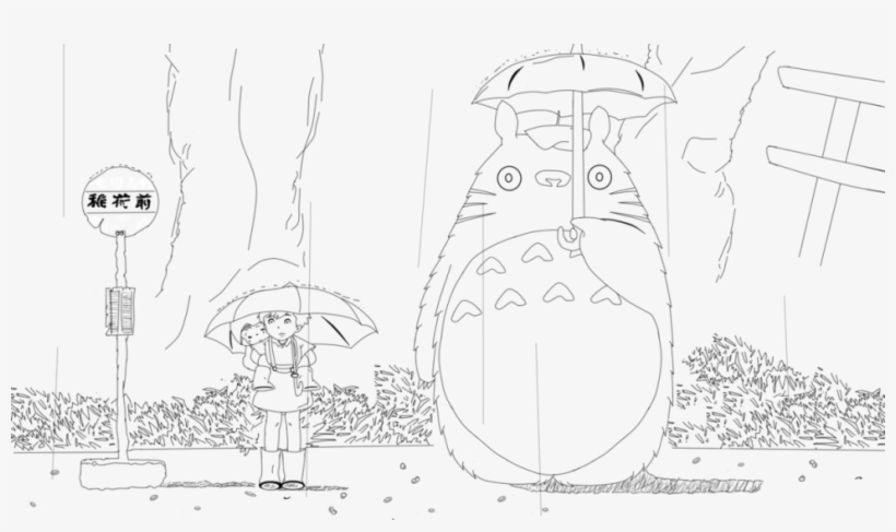 Totoro Coloring Page - My Neighbor Totoro Coloring Pages, transparent png #959179