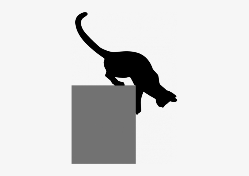 Vector Image Of Silhouette Of Cat Coming Down - Silueta De Gato, transparent png #959229