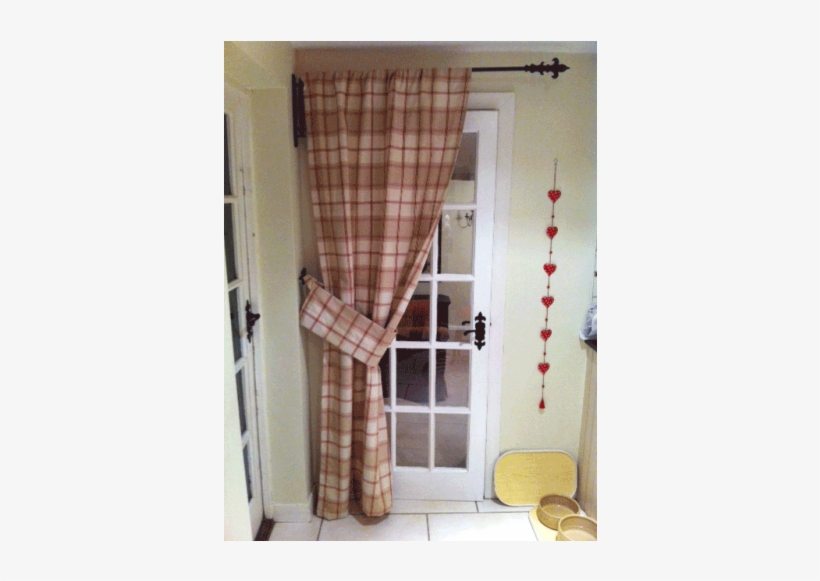 Iron Metal Swinging Door Curtain Pole Rod Crane Drapery - Door Curtain Pole Swinging, transparent png #959260