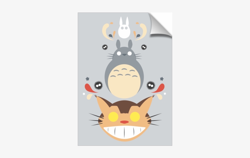 Totoro Party - Studio Kitty Shower Curtain - 71" By 74", transparent png #959396