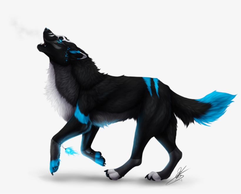 Fantasy Wolf, Fantasy Art, Anime Wolf, Cartoon Wolf, - Loup Noir Fantastique, transparent png #959569