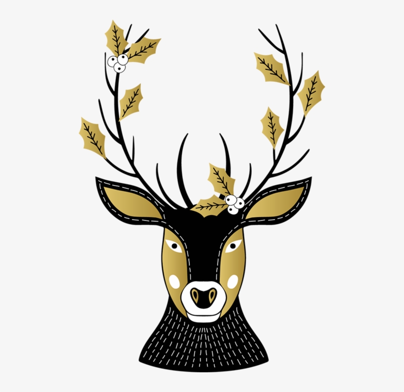 Tubes Noel / Rennes, Traineaux Watercolor Christmas, - Deer, transparent png #959640