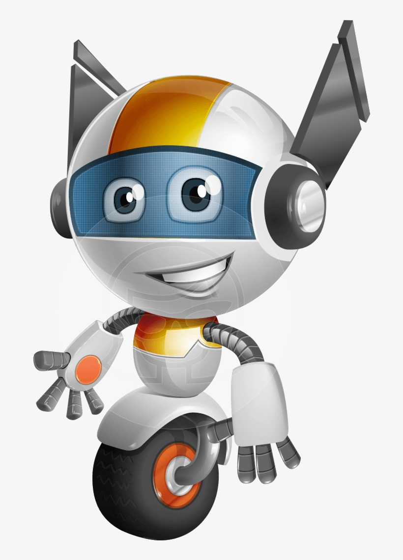 Robot Vector Cartoon Character Design - Onewheel Robot Cartoon, transparent png #959714