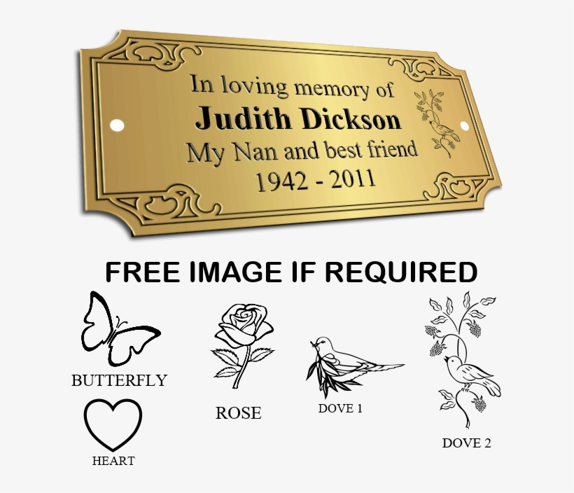 Bench Memorial Plaques Ornate Larger Image - Rose Coloring Pages, transparent png #959852