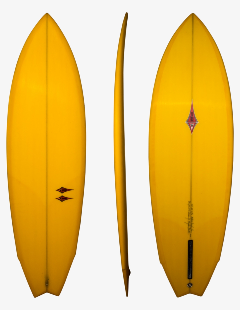 Modern Single Fin Yellow - Surfboard, transparent png #9500838