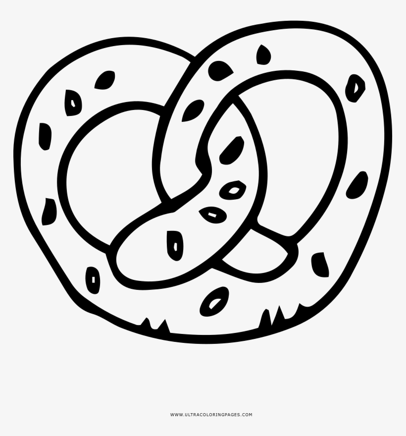 Soft Pretzel Coloring Page - Pretzel Disegno Da Colorare, transparent png #9501202