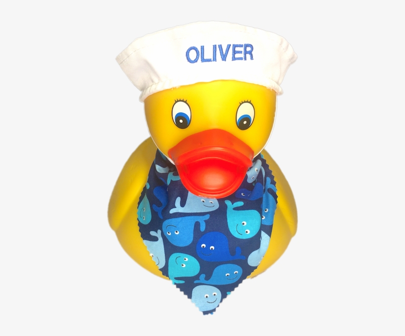Personalized Rubber Duck With Sailor's Cap & Bandana - Bath Toy, transparent png #9502910