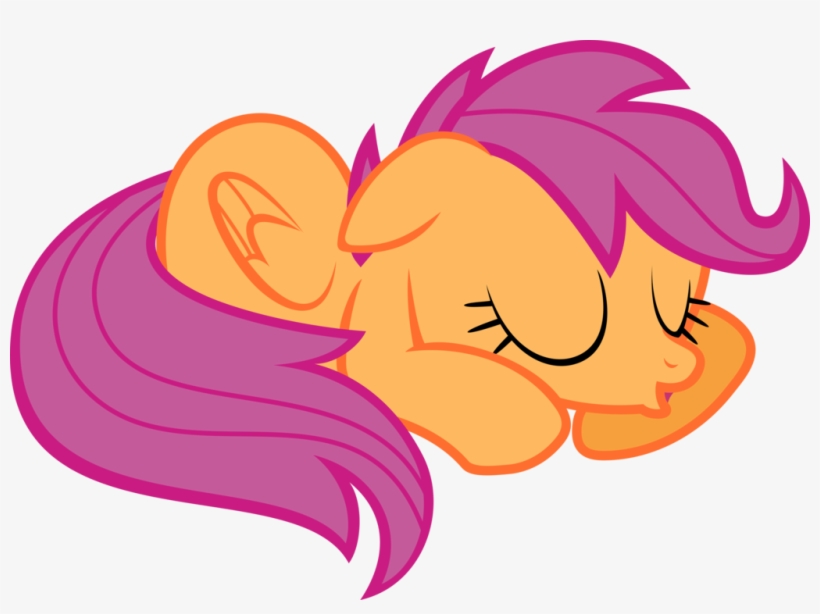 Sleeping Transparent Background - My Little Pony Scootaloo Asleep, transparent png #9503491