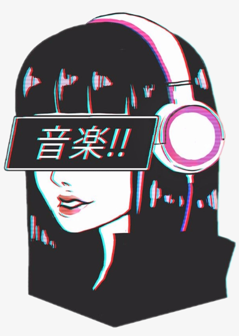 Anime Sticker - Aesthetic Music Art, transparent png #9503584