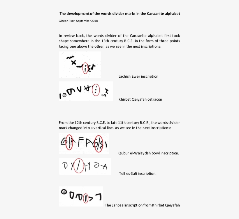 The Development Of The Words Divider Marks In The Canaanite - Document, transparent png #9503830