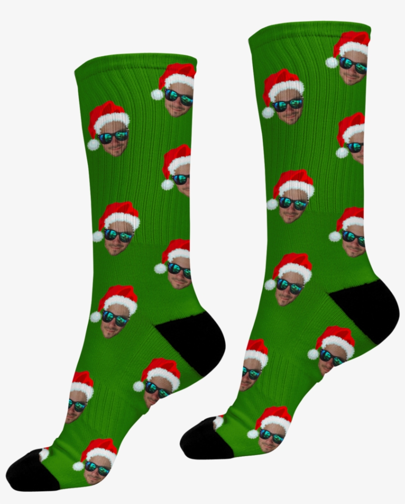 Santa Hat Face Socks - Sock, transparent png #9505687