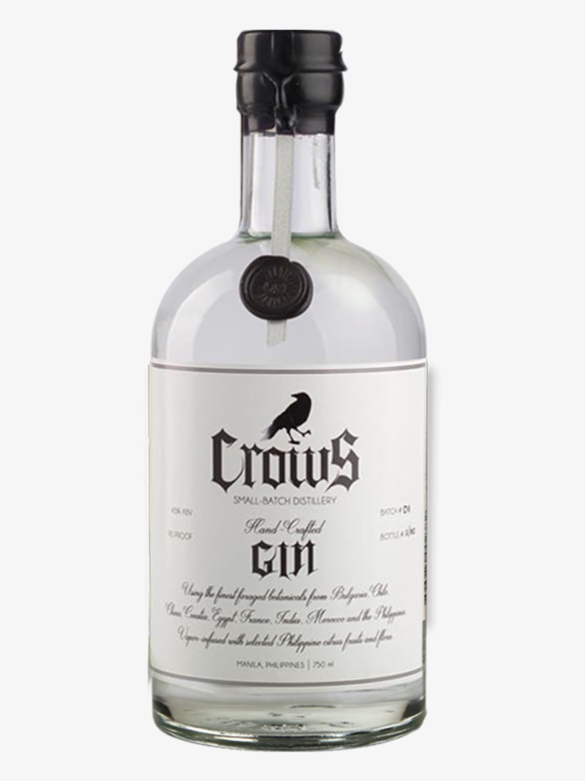 Crows Gin - Glass Bottle, transparent png #9509348