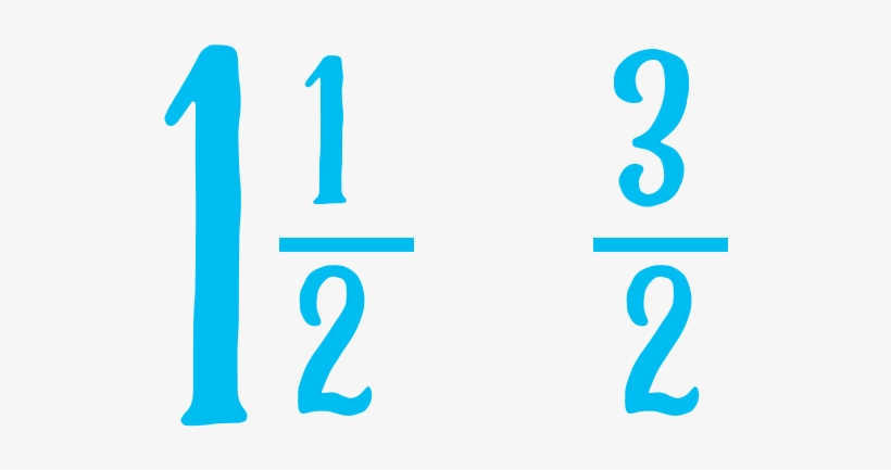 Fractions Same But Diferent Three Halves - Electric Blue, transparent png #9509410