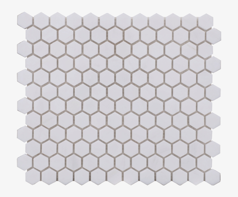 Glacier White Polished Hex Mosaic - Delorean Gray Grout Hex Tile, transparent png #9509957