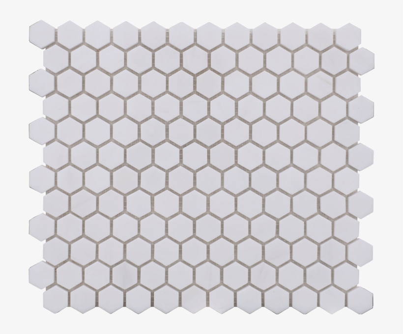Glacier White Polished Hex Mosaic - Delorean Gray Grout Hex Tile, transparent png #9509957