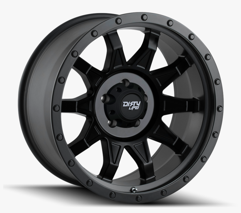 Matte Black W/ Matte Black Simulated Beadlock - Dirty Life Wheel Road Kill, transparent png #9510846