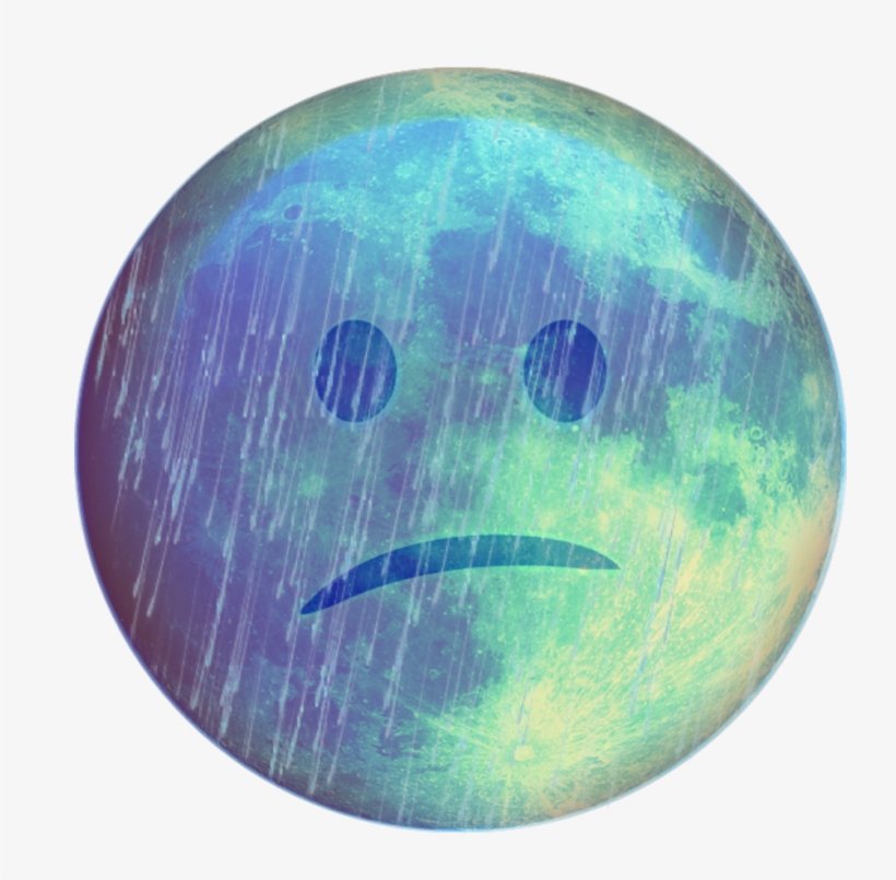 #sad #depressed #depression #face #blue #cry #emoji - Circle, transparent png #9511520