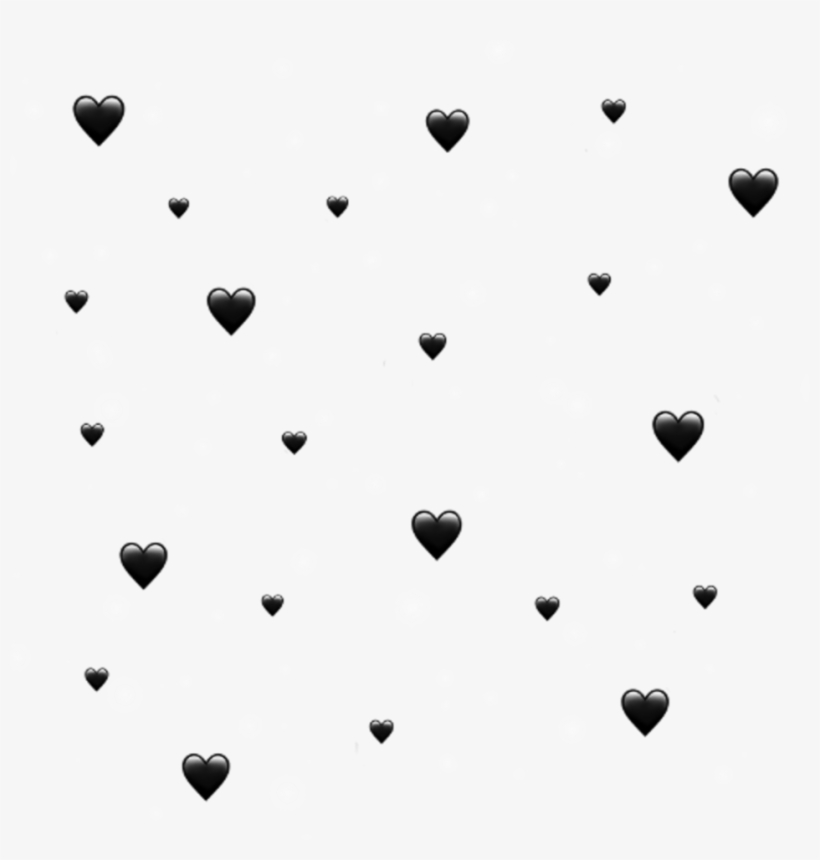 Black Sticker - Heart, transparent png #9512787