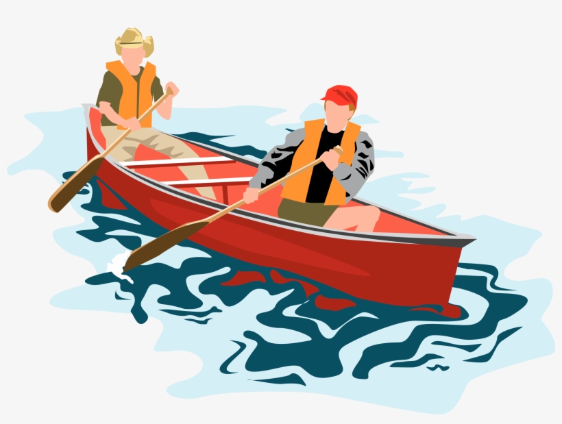 Canoe Clipart Rowing Boat - Rowing Canoe Clip Art, transparent png #9514586