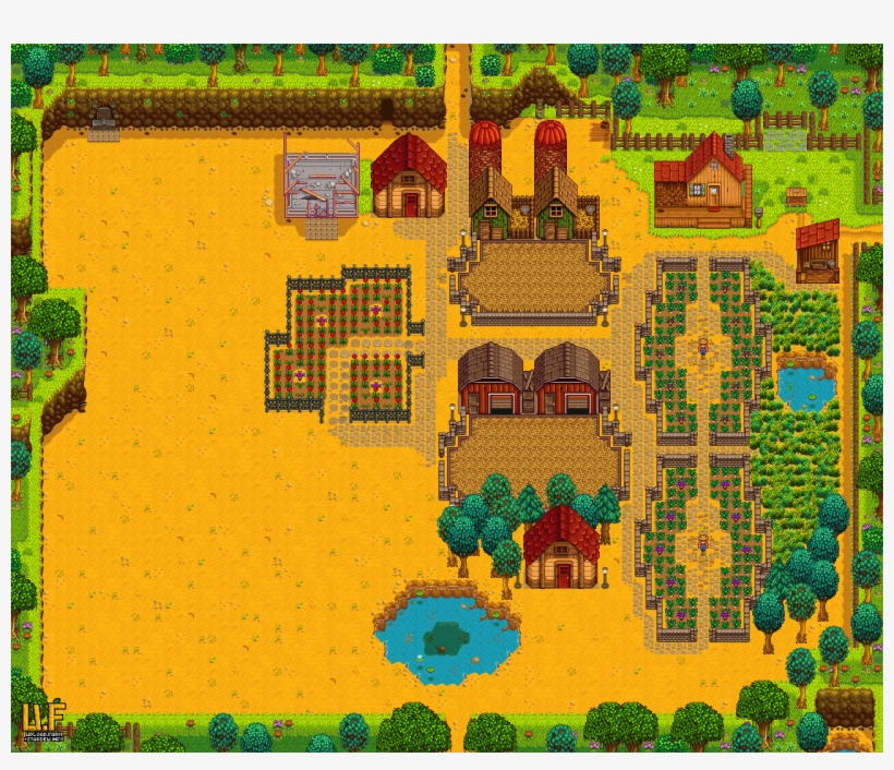 Farm Plan In Summer - Stardew Valley Farm Layout Ideas, transparent png #9514762