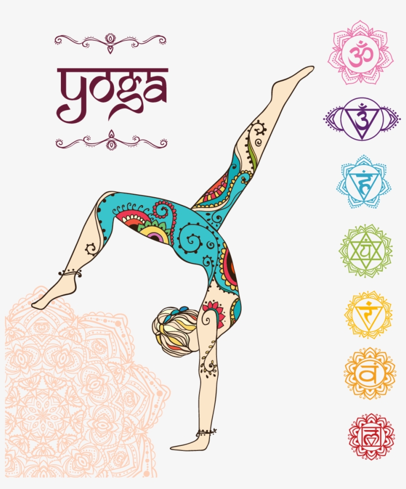 Lotus Position Mandala Yoga Color Free Png Hq Clipart - Chakra Drawing, transparent png #9515088