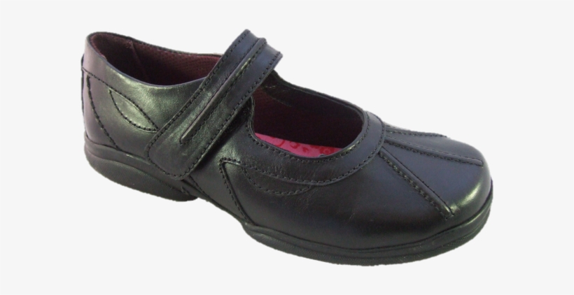 Pod Mia Black Leather School Shoes - Slip-on Shoe, transparent png #9515274
