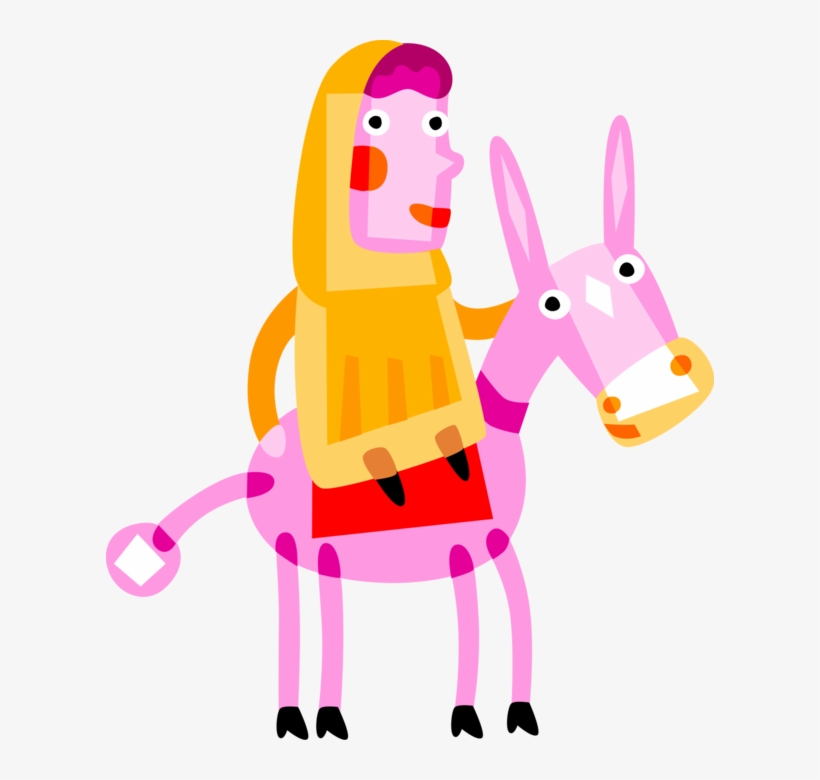 Vector Illustration Of Virgin Mary, Mother Of Jesus - Cartoon, transparent png #9515496