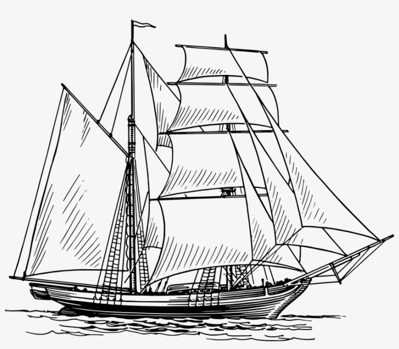 Free Vector Graphic - Old Boat Drawing, transparent png #9516310