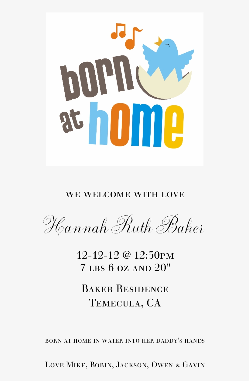 Home Birth Announcement - Calligraphy, transparent png #9517800