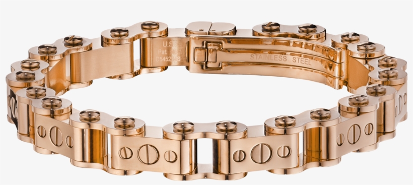 Thick Rose Gold Bicycle Bracelet - Bracelet Or Homme, transparent png #9518121