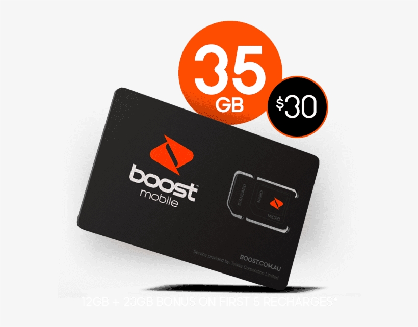 Latest $30 Prepaid Sim-only Mobile Phone Plan Boost - Boost Mobile, transparent png #9518523