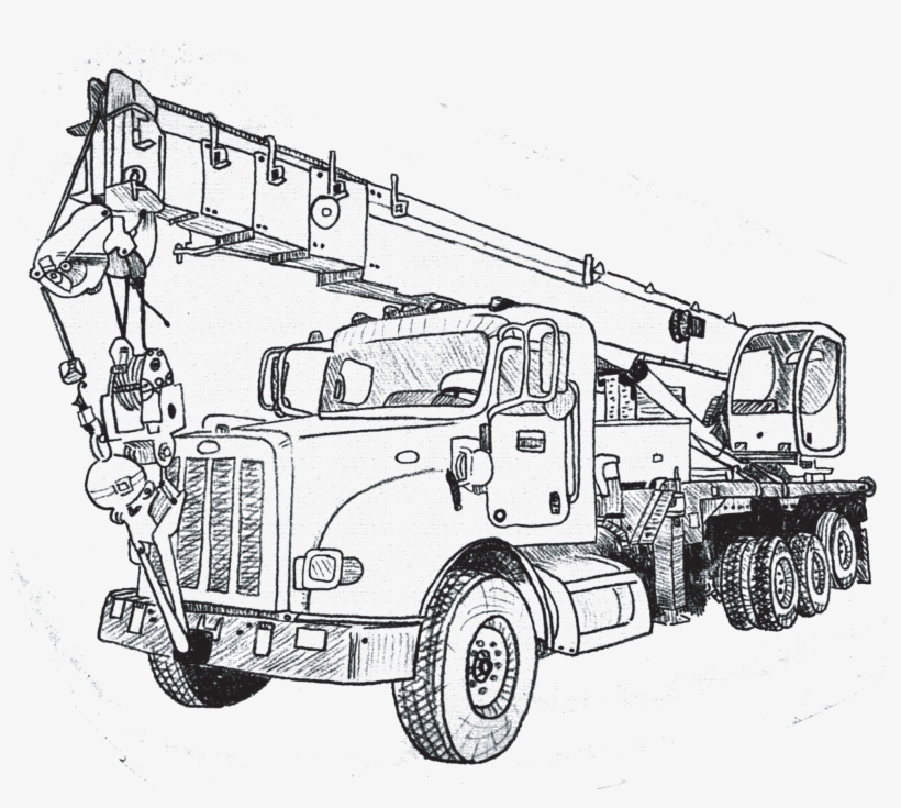 Crane Truck Drawing - Caminhão Mercedes Antigo Desenhos, transparent png #9518802