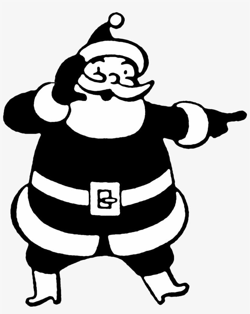 Christmas Noel Santa Claus December Merry Christmas - Santa Claus Black And White Clipart, transparent png #9518939