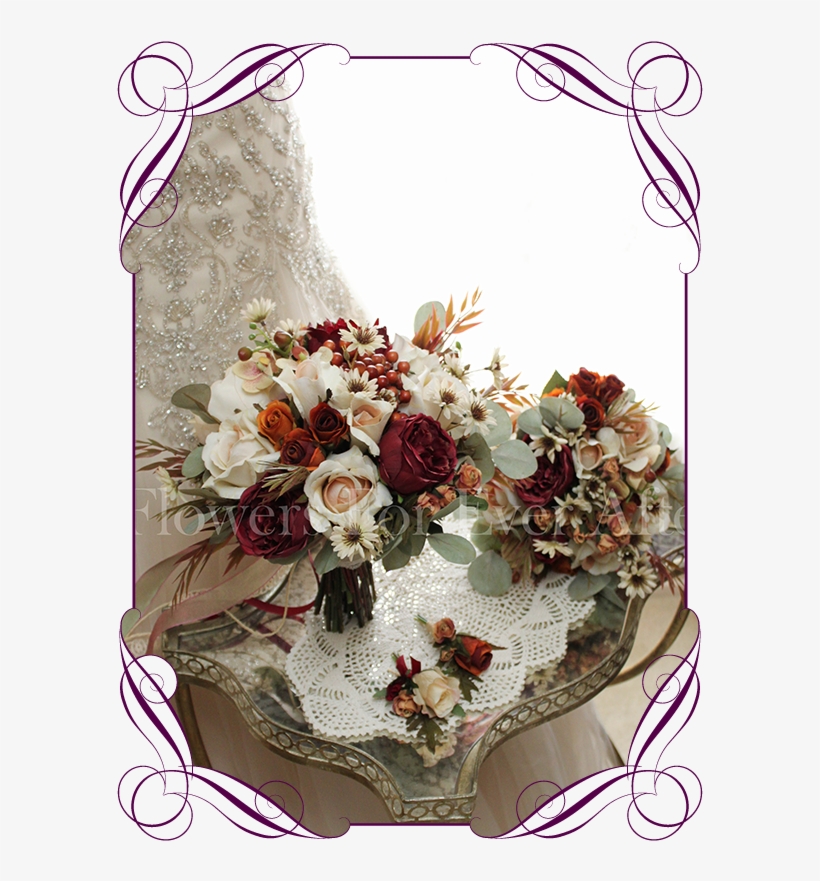 Sue-ellen Package Flowers For Ever After Artificial - Bridesmaid Peony And Roses Bouquets, transparent png #9519537