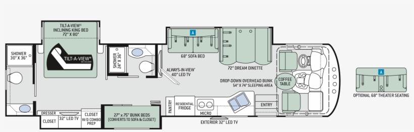 Travel Trailers With Bunk Beds Floor Plans Cougar X, transparent png #9519917