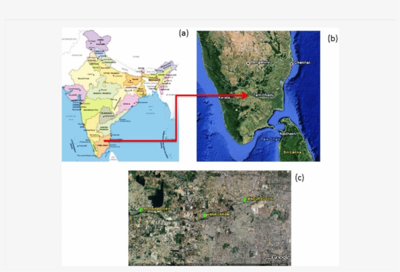 Map Image Showing The Three Sites Where The Samples - Atlas, transparent png #9521964
