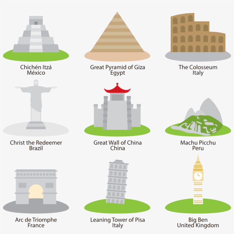 Royalty Free Library Great Of Taj Mahal Pyramid Giza - Wonders Of The World Icons, transparent png #9522030