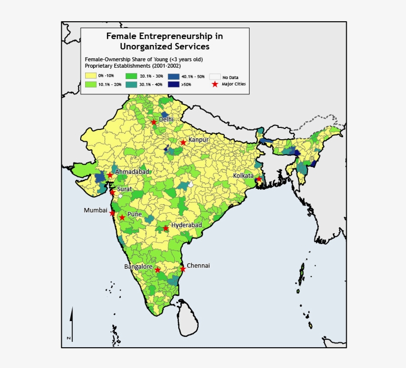 The Good News Is That The Overall Average Female Business - Gender Inequality In India Map, transparent png #9522032